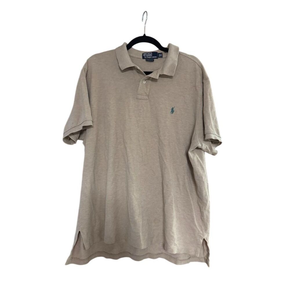 Polo Ralph Lauren Men's 2XL Beige Short Sleeve Polo Shirt Casual